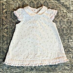 Petit Lem Vintage Signature Light Pink Baby Dress with Silky Trim